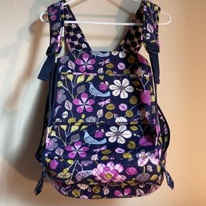 Vera Bradley Floral & Birds Quilted Backpack, with computer sleeve